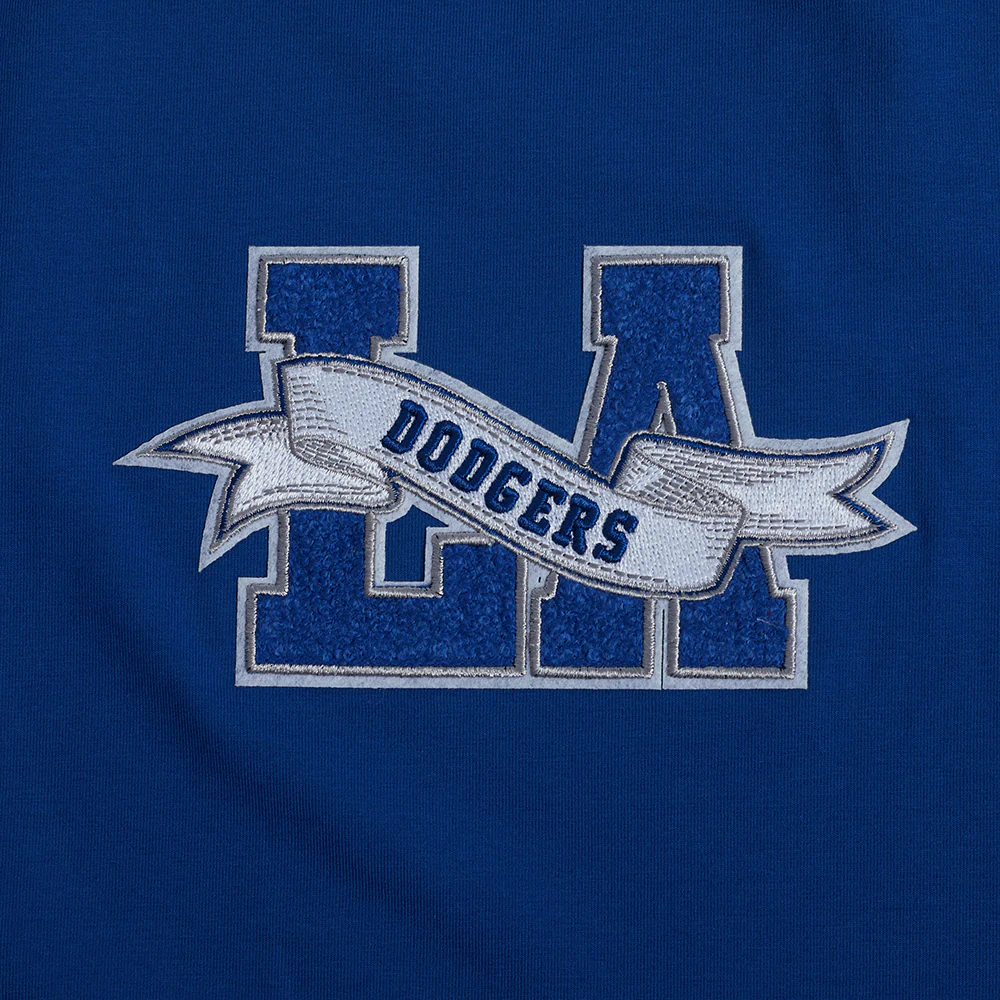 MLB LOS ANGELES DODGERS TEAM PENNANTS MEN'S RIB FLEECE PULLOVER HOODIE (DODGER BLUE) - Image 5