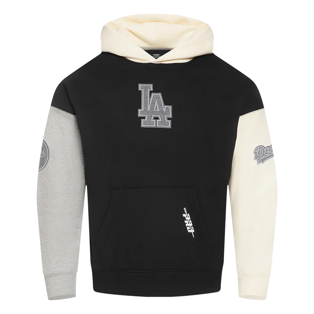 MLB LOS ANGELES DODGERS REVERSE FRENCH TERRY MEN'S COLORBLOCK FLEECE PULLOVER HOODIE - Image 3