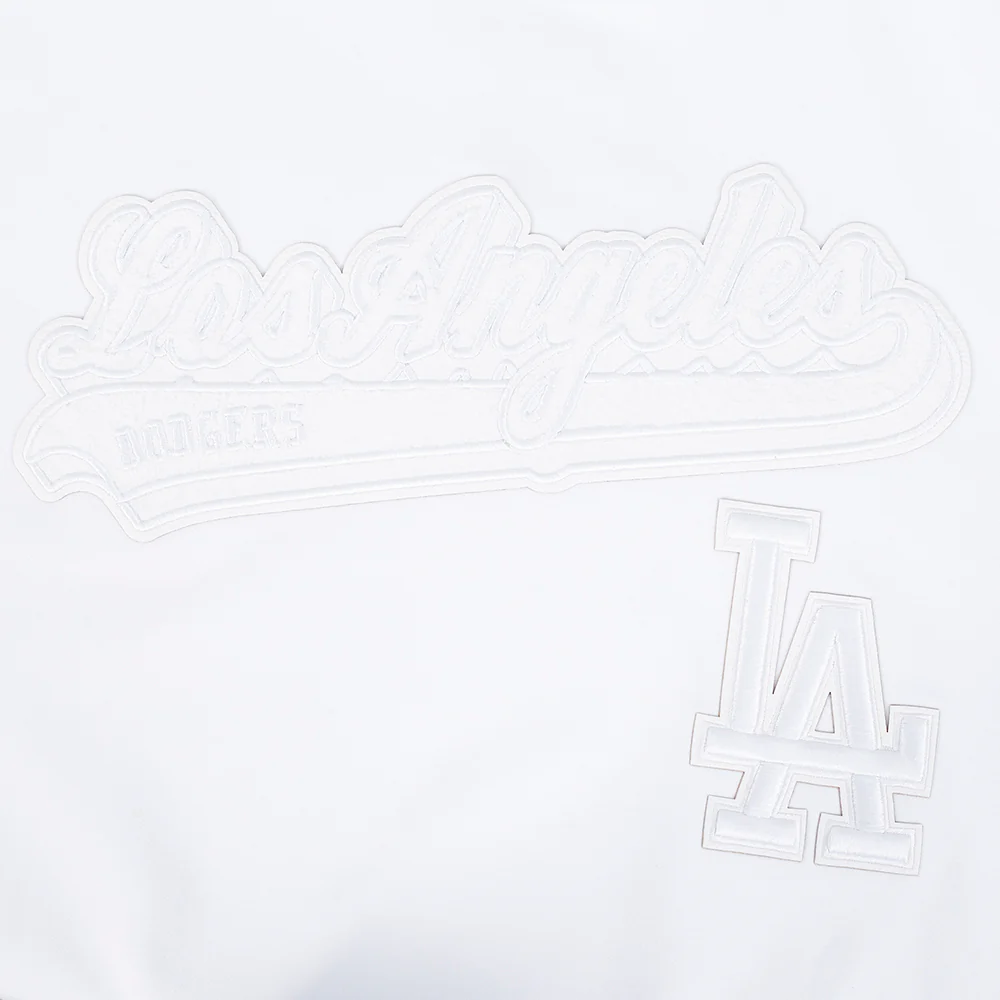 MLB LOS ANGELES DODGERS WHITE OUT MEN'S DOUBLE KNIT PULLOVER HOODIE (WHITE) - Image 7
