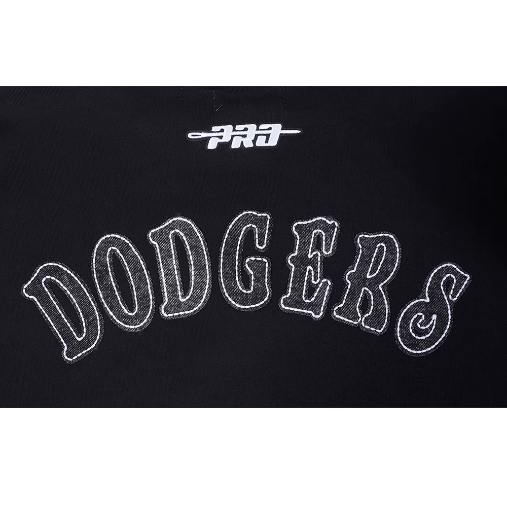 MLB LOS ANGELES DODGERS REBEL ATHLETICS MEN'S FLC PO HOODIE (BLACK) - Image 7