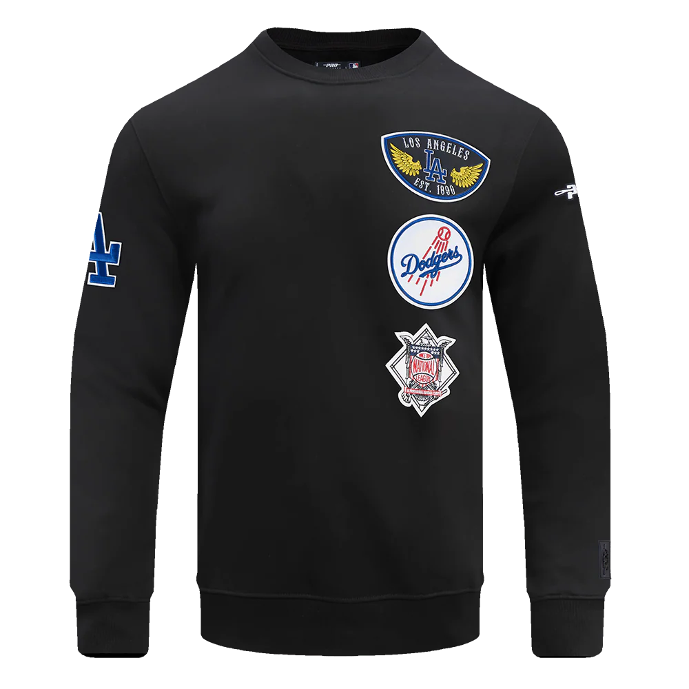 MLB LOS ANGELES DODGERS BORN FOR SPORT MEN'S FLC CREWNECK (BLACK) - Image 3
