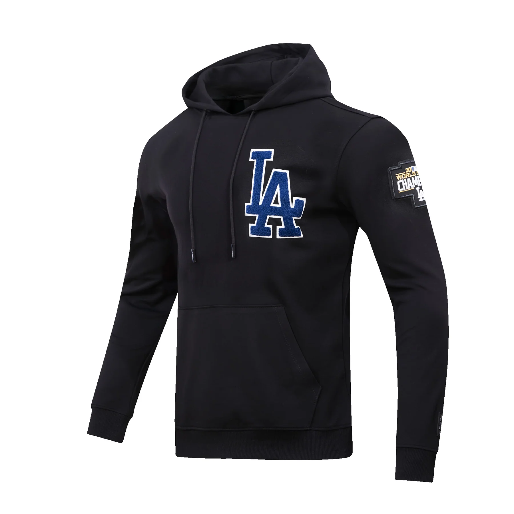 MLB LOS ANGELES DODGERS CLASSIC CHENILLE MEN'S PULLOVER HOODIE (BLACK) - Image 2