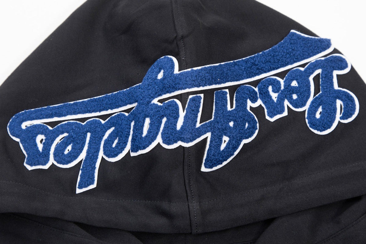 MLB LOS ANGELES DODGERS CLASSIC CHENILLE MEN'S PULLOVER HOODIE (BLACK) - Image 6