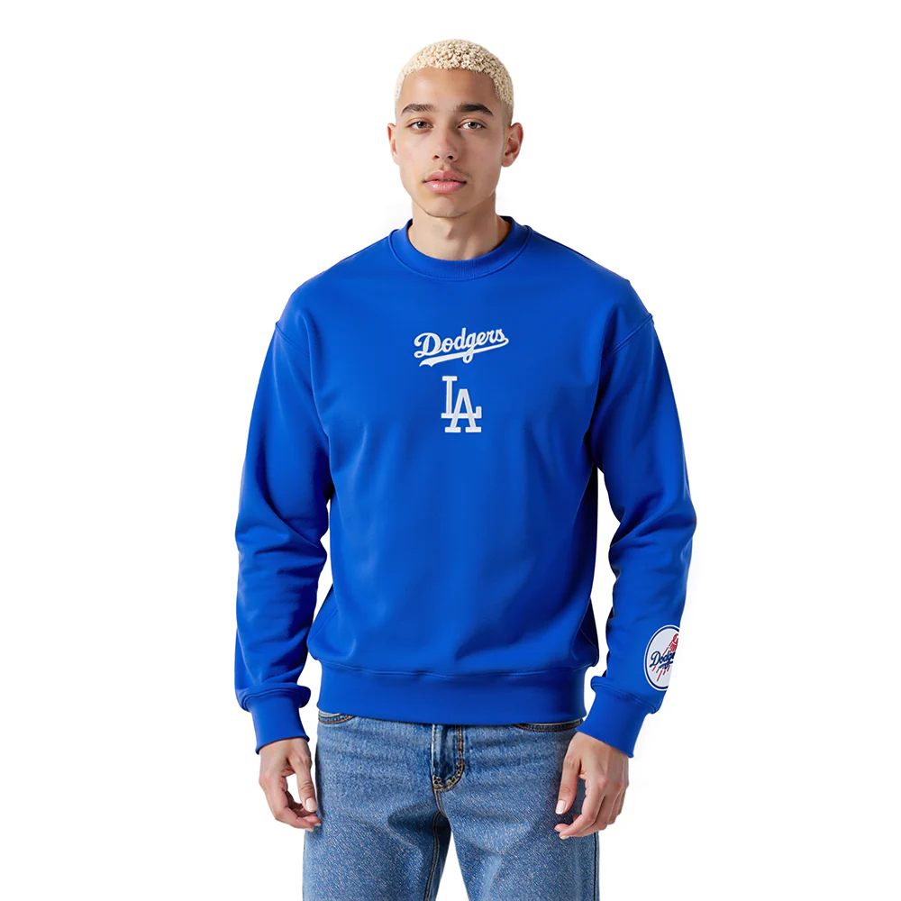 MLB LOS ANGELES DODGERS WINGSPAN MEN'S DROP SHOULDER FLC CREWNECK (ROYAL BLUE) - Image 2