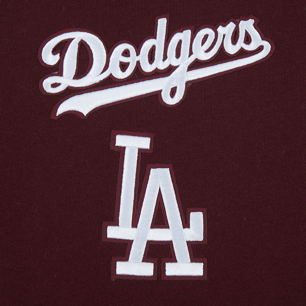 MLB LOS ANGELES DODGERS WINGSPAN MEN'S DROP SHOULDER FLC CREWNECK (WINE) - Image 5
