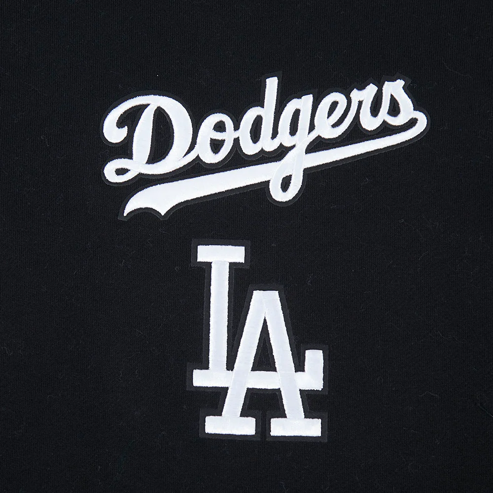 MLB LOS ANGELES DODGERS WINGSPAN MEN'S DROP SHOULDER FLC PO HOODIE V (BLACK/DODGER BLUE) - Image 5