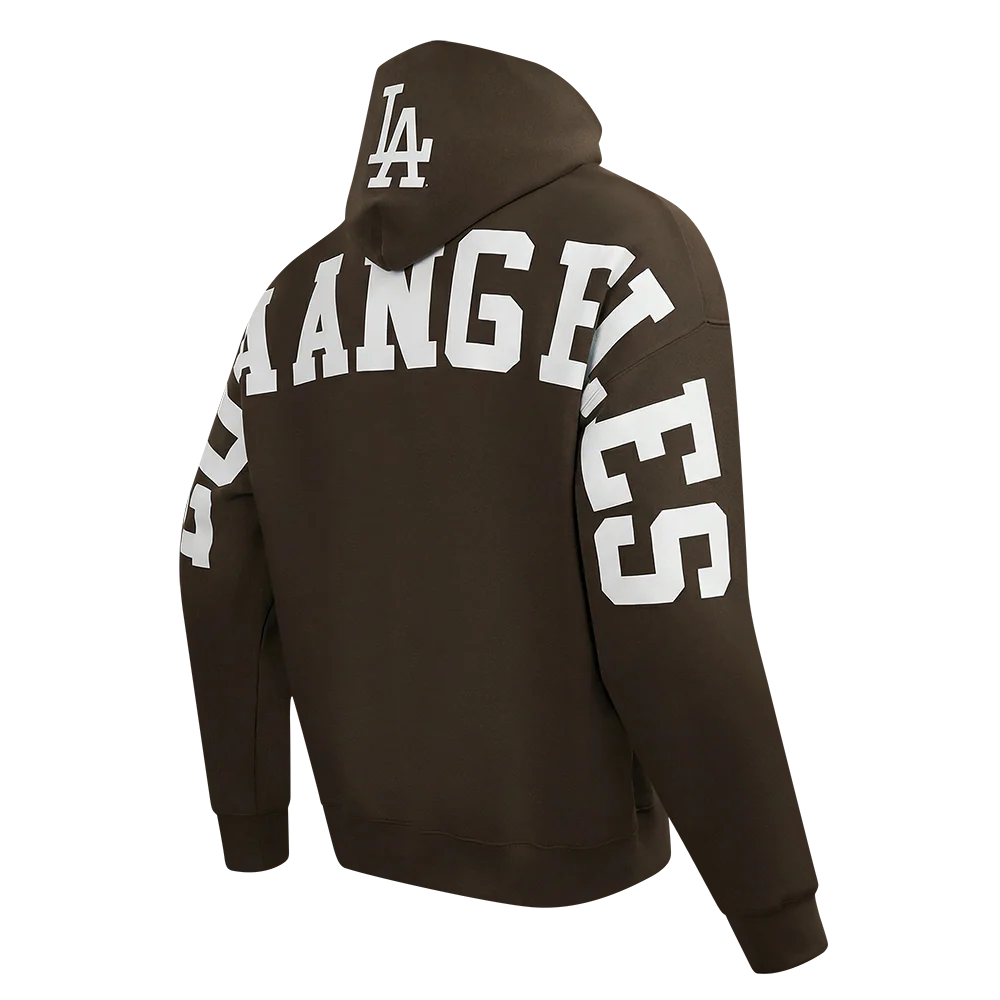 MLB LOS ANGELES DODGERS WINGSPAN MEN'S DROP SHOULDER FLC PO HOODIE V2 (BROWN) - Image 6