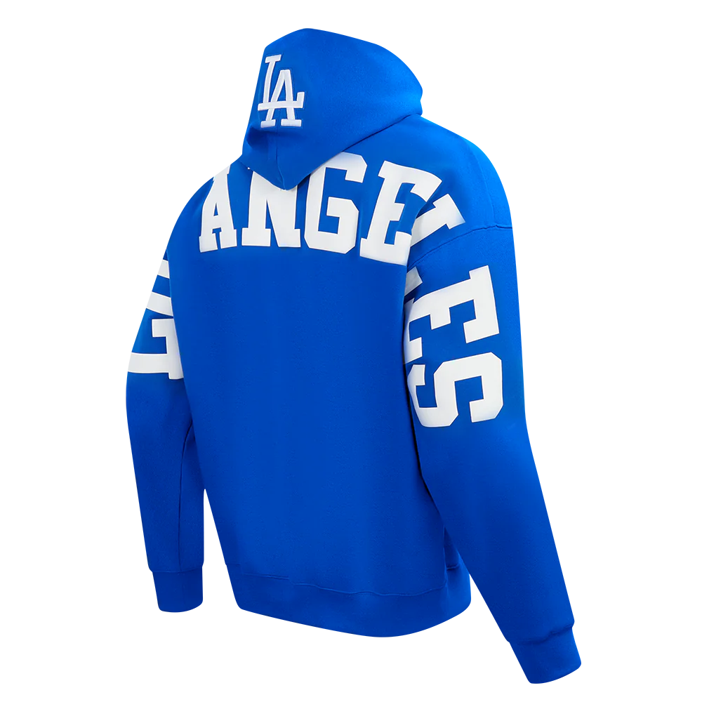 MLB LOS ANGELES DODGERS WINGSPAN MEN'S DROP SHOULDER FLC PO HOODIE V2 (ROYAL BLUE) - Image 4