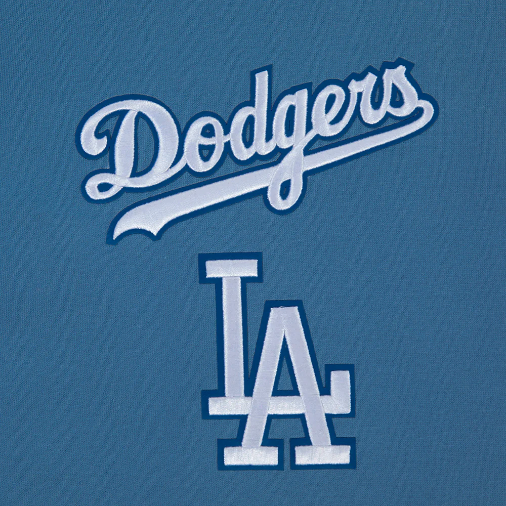 MLB LOS ANGELES DODGERS WINGSPAN MEN'S DROP SHOULDER FLC PO HOODIE V2 (STEEL BLUE) - Image 7