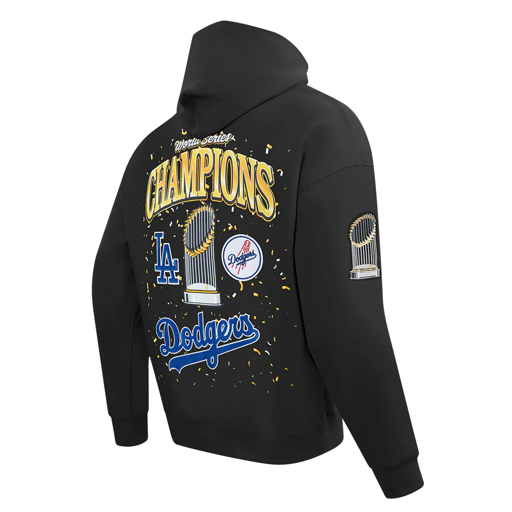 MLB LOS ANGELES DODGERS MLB WORLD SERIES 2025 MEN´S DROP SHOULDER FLC PO HOODIE (BLACK) - Image 6