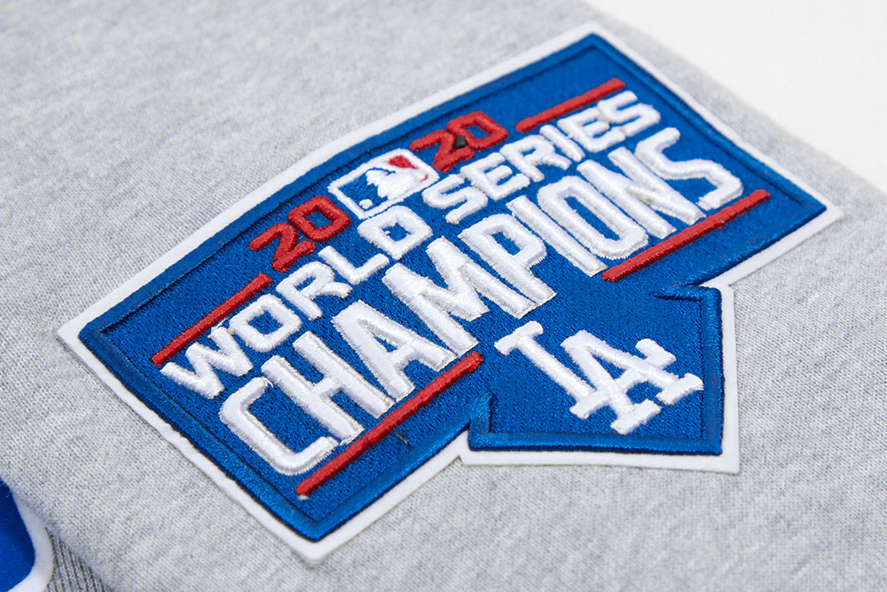 MLB LOS ANGELES DODGERS CLASSIC MEN'S PULLOVER HOODIE (HEATHER GREY) - Image 7