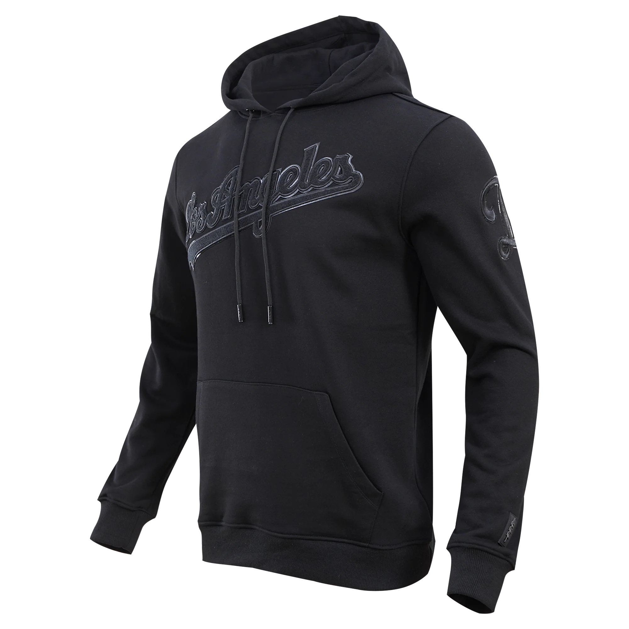 MLB LOS ANGELES DODGERS TRIPLE BLACK MEN'S ZIPPER HOODIE (BLACK) - Image 2