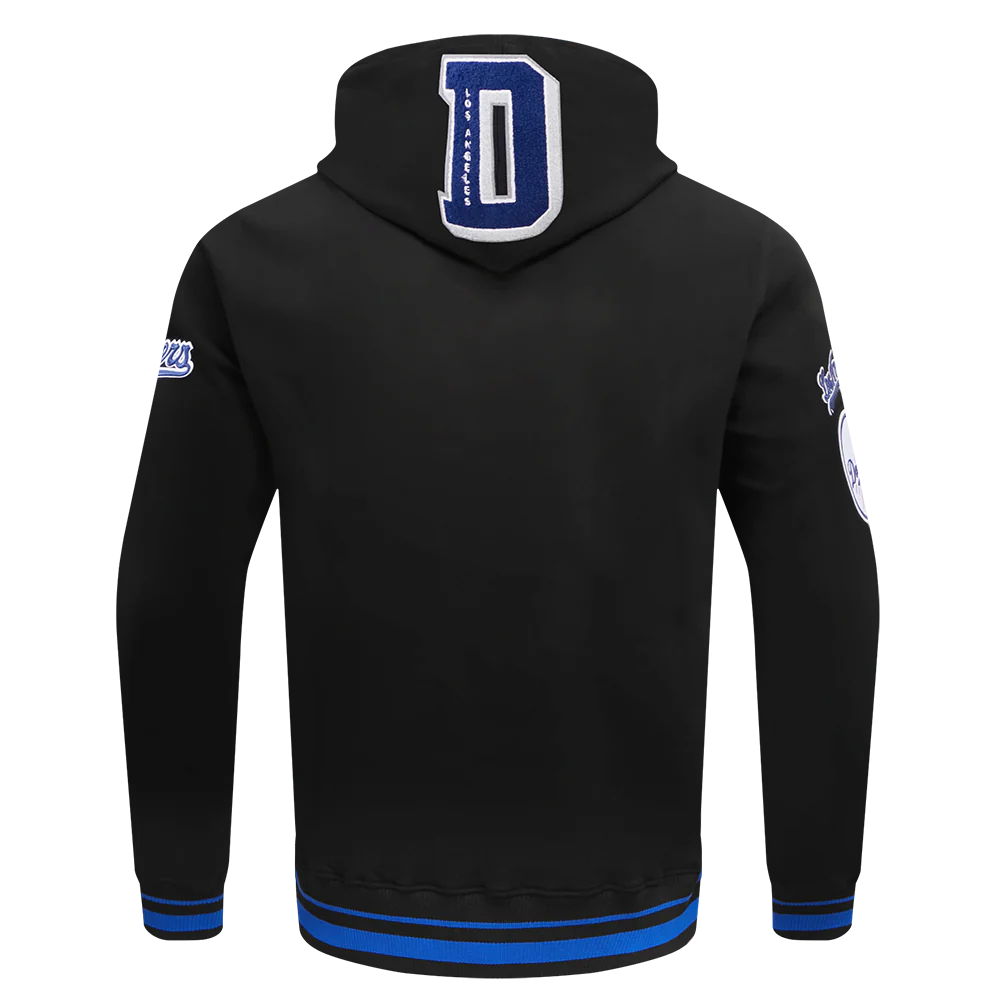 MLB LOS ANGELES DODGERS MASHUP MEN'S RIB PULLOVER HOODIE (BLACK/DODGER BLUE) - Image 4