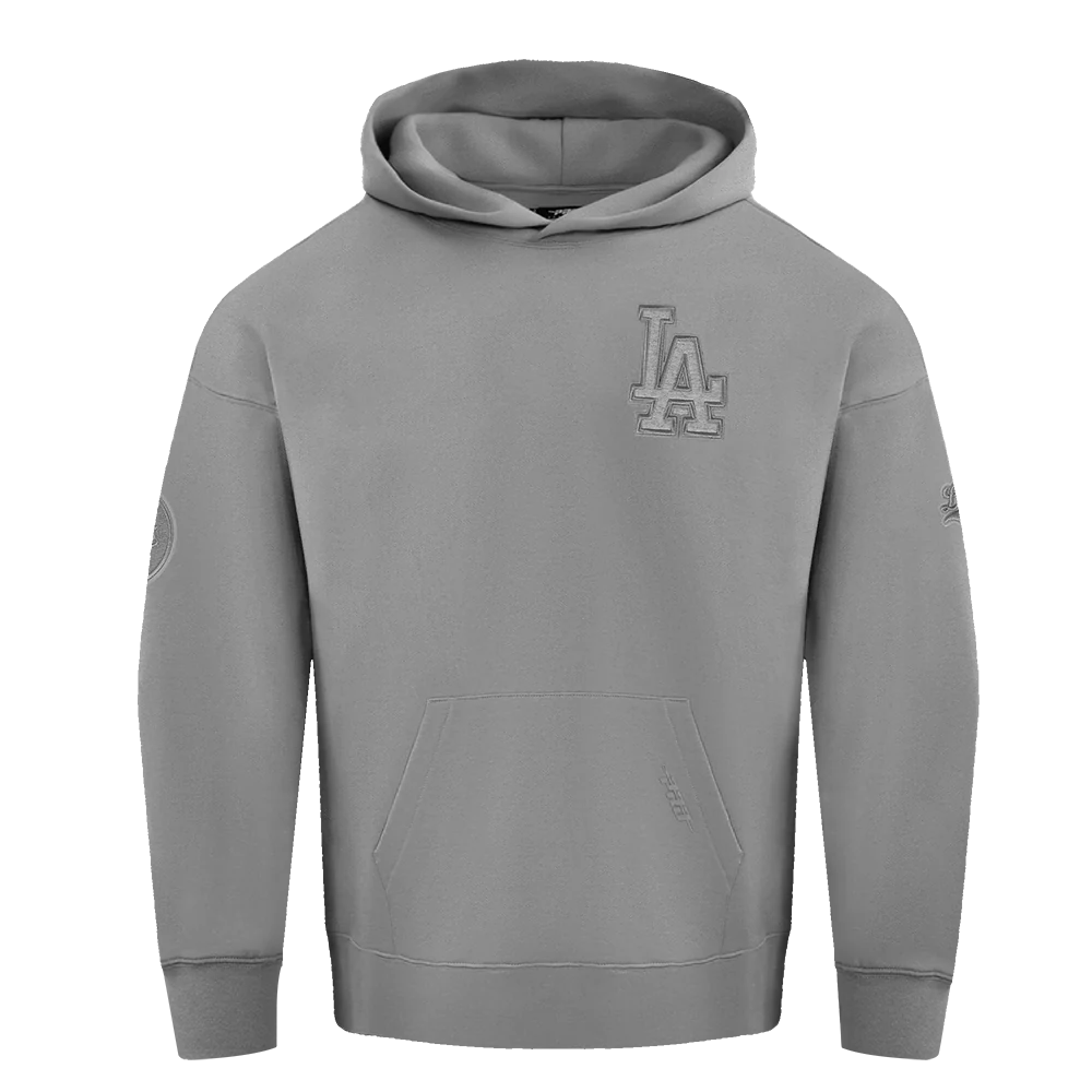 MLB LOS ANGELES DODGERS NEUTRAL MEN'S DROP SHOULDER PULLOVER HOODIE (DARK HEATHER GRAY)