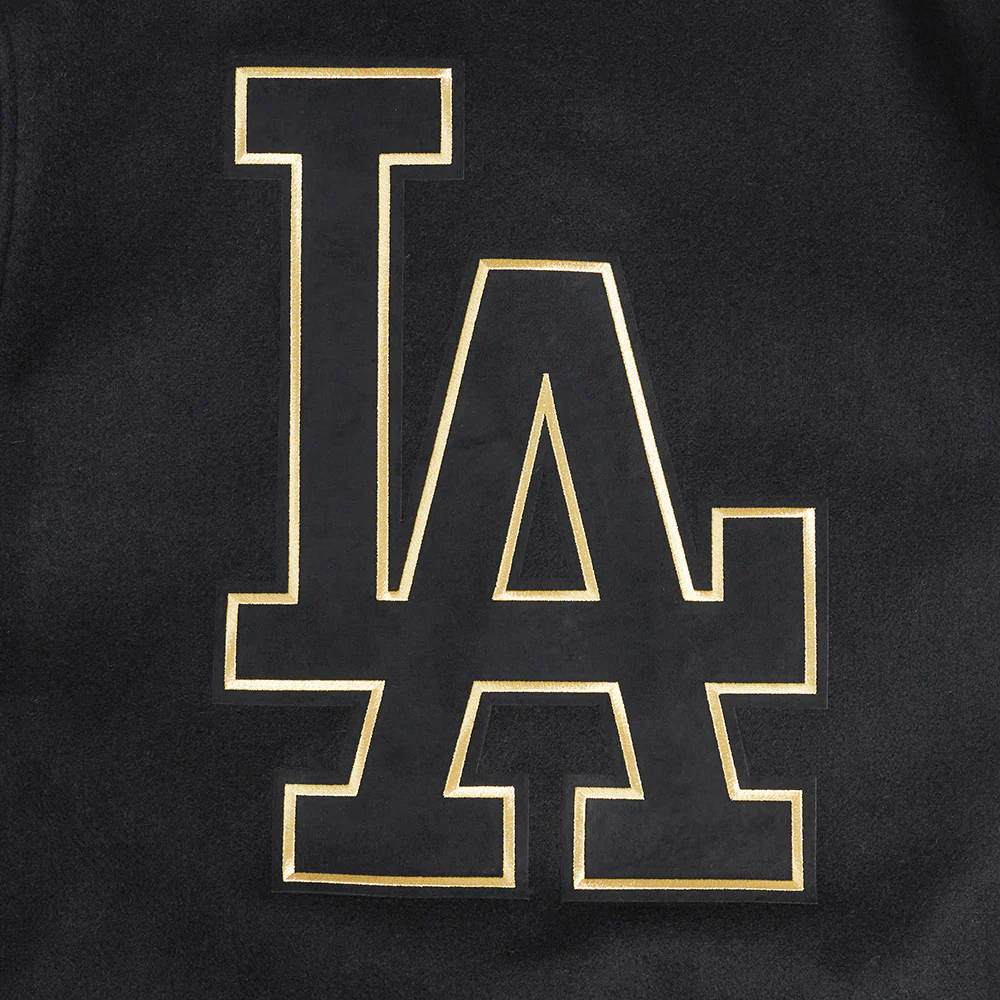MLB LOS ANGELES DODGERS BLACK & GOLD MEN'S WOOL VARSITY JACKET (JET BLACK) - Image 14