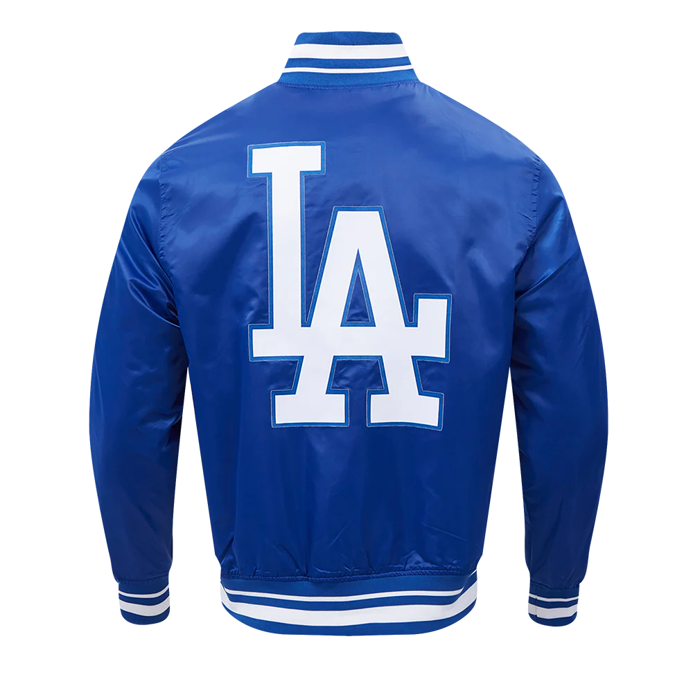 MLB LOS ANGELES DODGERS SCRIPT TAIL MEN'S SATIN JACKET (DODGER BLUE) - Image 4