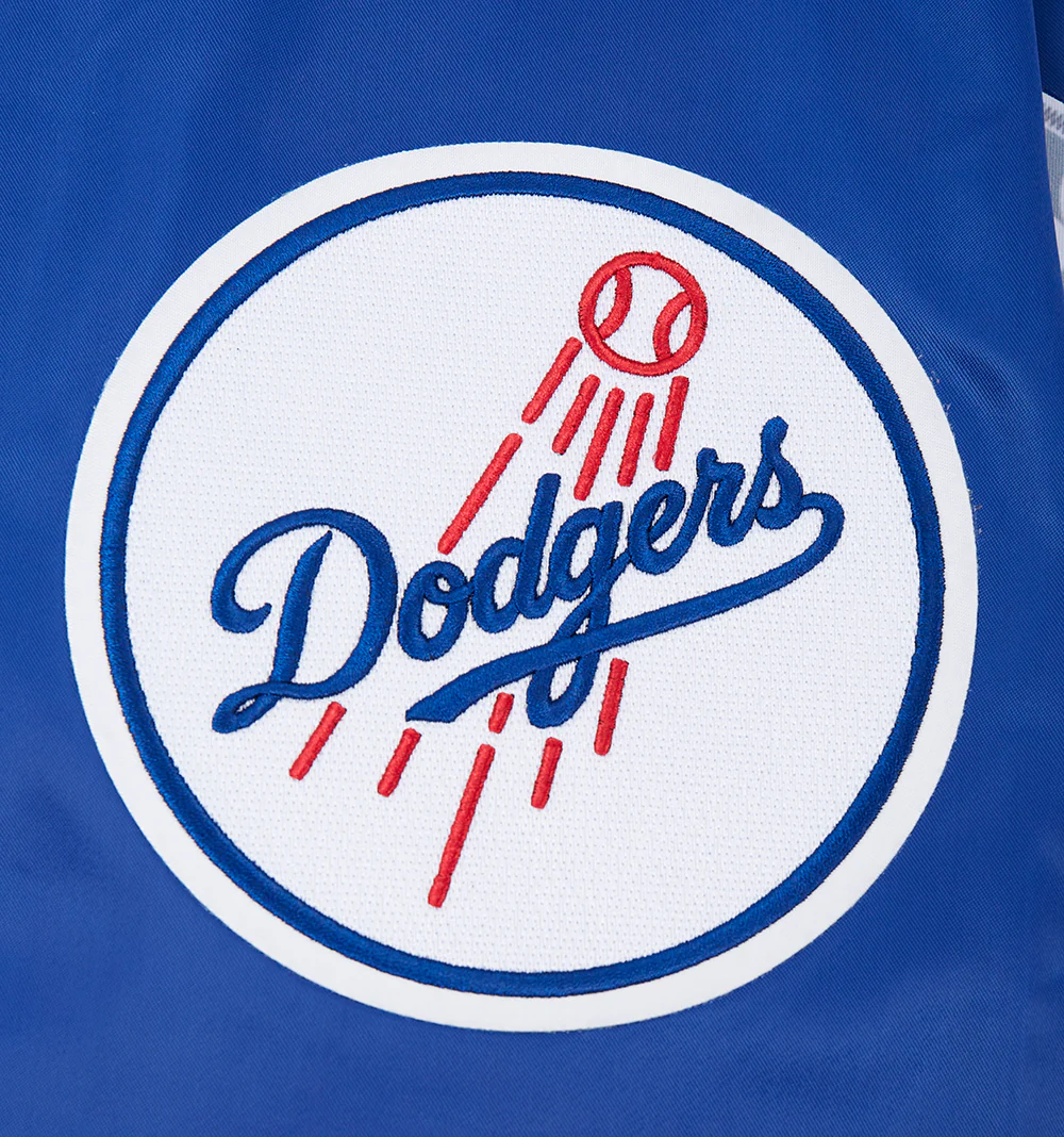 MLB LOS ANGELES DODGERS SCRIPT TAIL MEN'S SATIN JACKET (DODGER BLUE) - Image 8