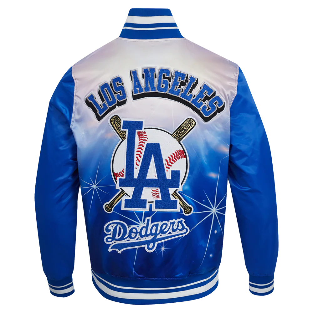 MLB LOS ANGELES DODGERS SUBLIMATED MEN'S SATIN JACKET-MIDNIGHT SKY (ROYAL BLUE) - Image 3