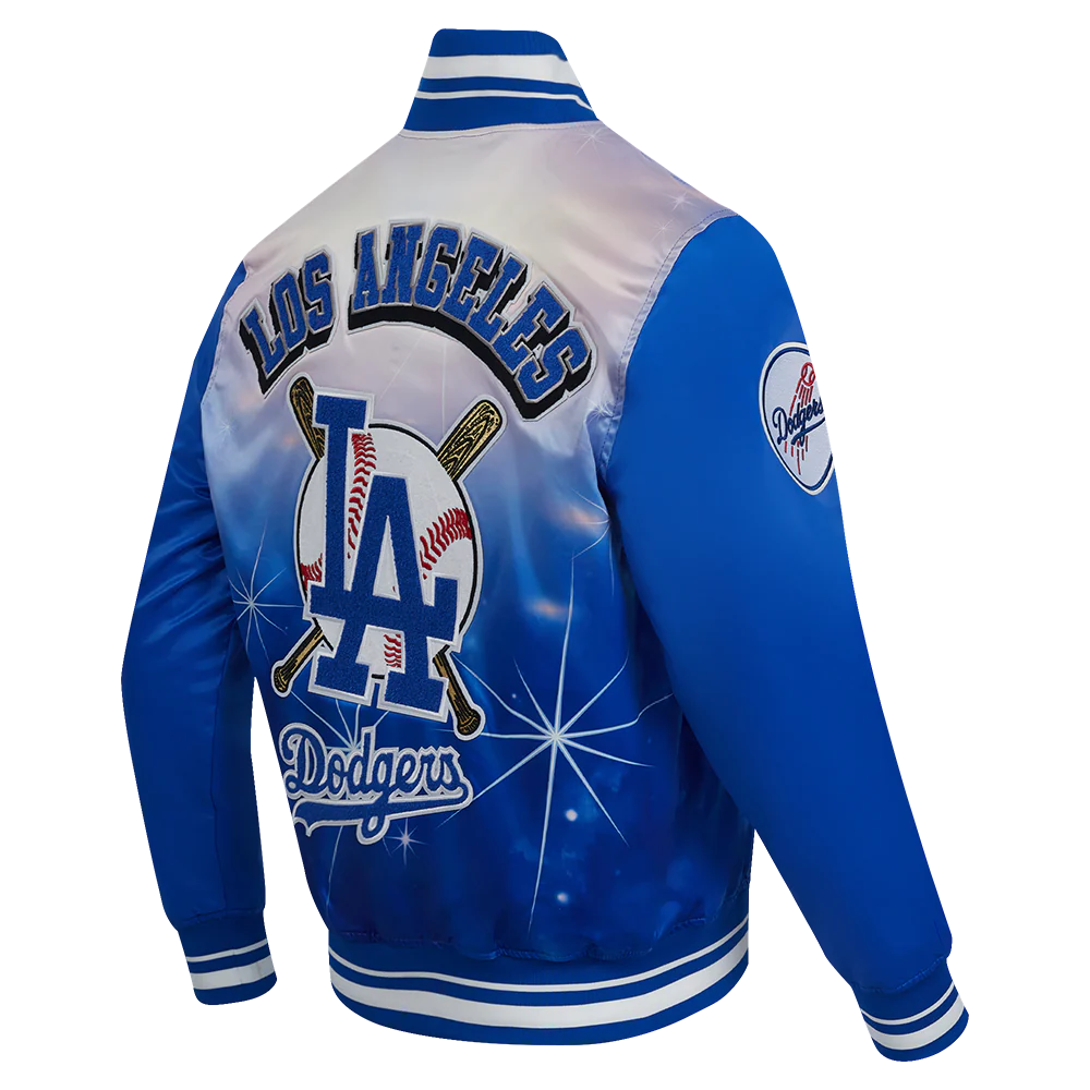 MLB LOS ANGELES DODGERS SUBLIMATED MEN'S SATIN JACKET-MIDNIGHT SKY (ROYAL BLUE) - Image 4