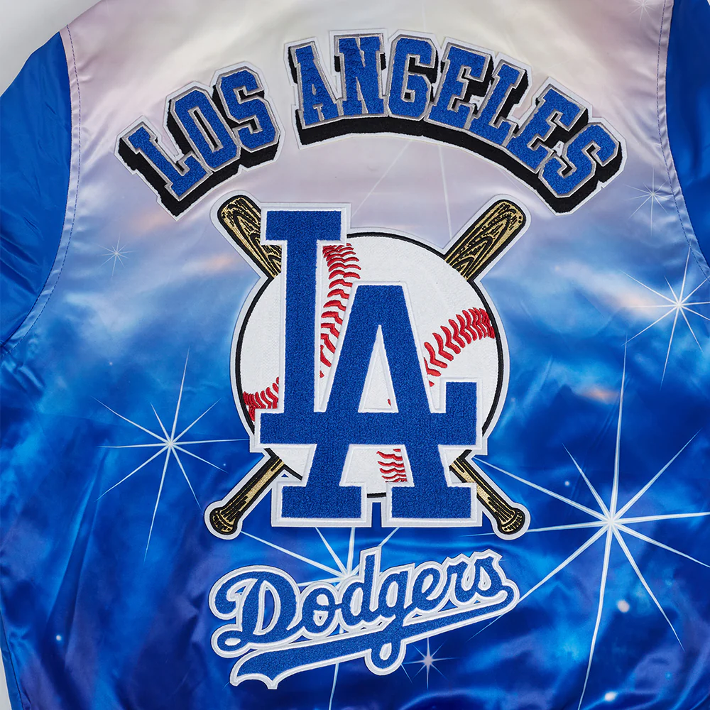 MLB LOS ANGELES DODGERS SUBLIMATED MEN'S SATIN JACKET-MIDNIGHT SKY (ROYAL BLUE) - Image 5