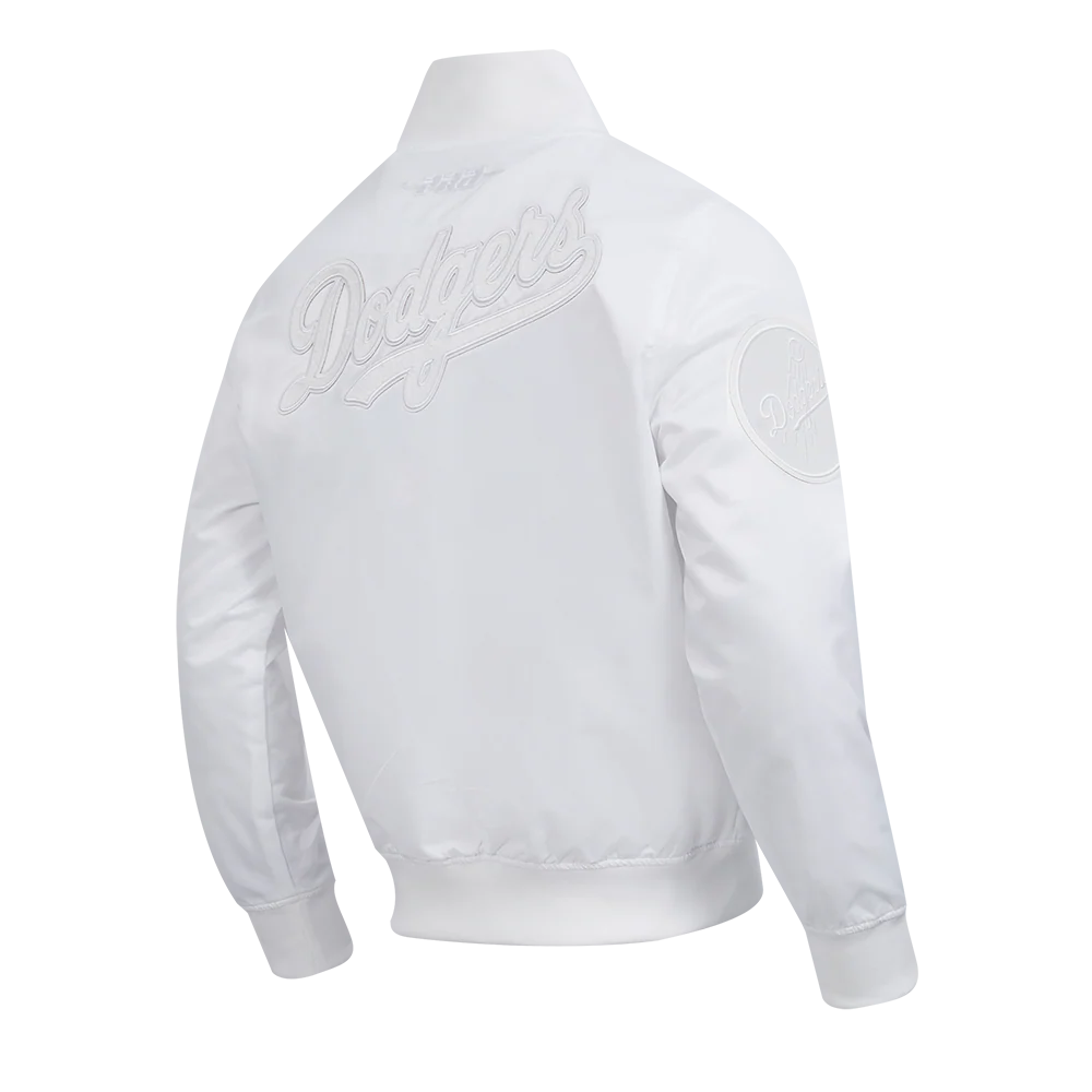 MLB LOS ANGELES DODGERS WHITE OUT MEN'S SATIN JACKET (WHITE) - Image 3