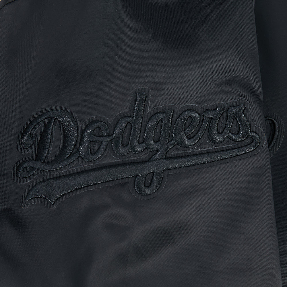 MLB LOS ANGELES DODGERS BLACKOUT MEN'S SATIN JACKET (BLACK) - Image 5