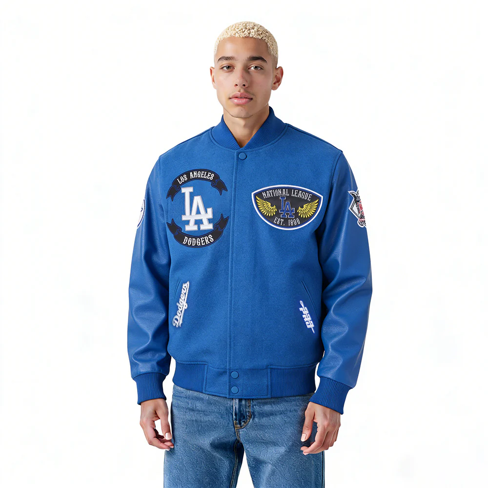 MLB LOS ANGELES DODGERS BORN FOR SPORT MEN'S WOOL VARSITY JACKET (DODGER BLUE)