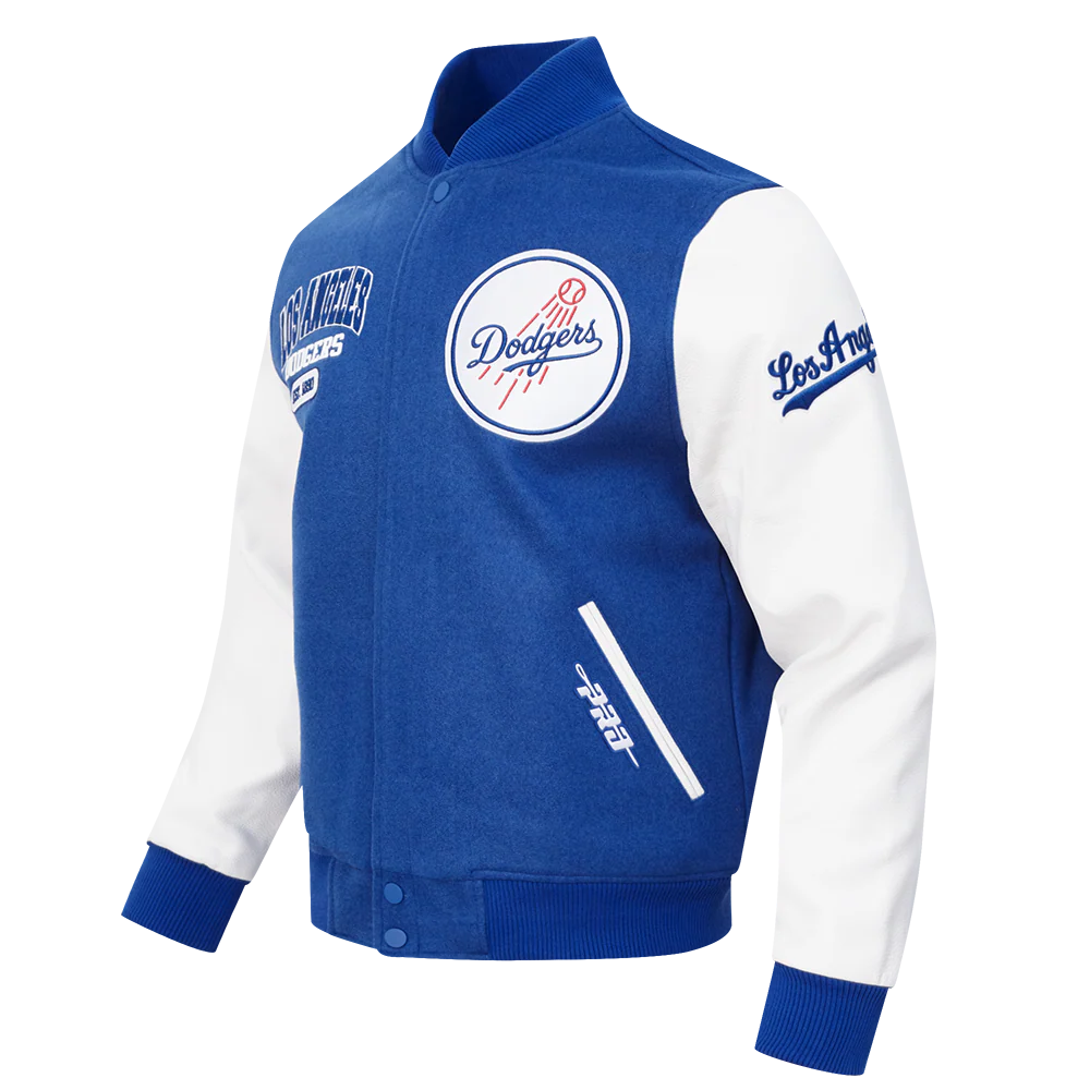 MLB LOS ANGELES DODGERS CITY ARCH MEN'S WOOL VARSITY JACKET (DODGER BLUE/WHITE) - Image 3