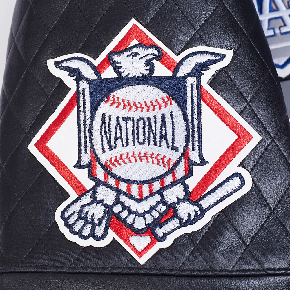 MLB LOS ANGELES DODGERS MEN'S MOTO JACKET (BLACK/WHITE) - Image 10