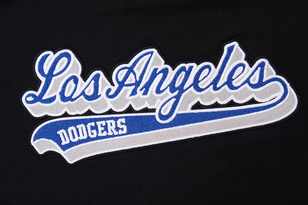 MLB LOS ANGELES DODGERS SCRIPT TAIL WOMEN'S SINGLE JERSEY BOXY TOP (BLACK) - Image 5