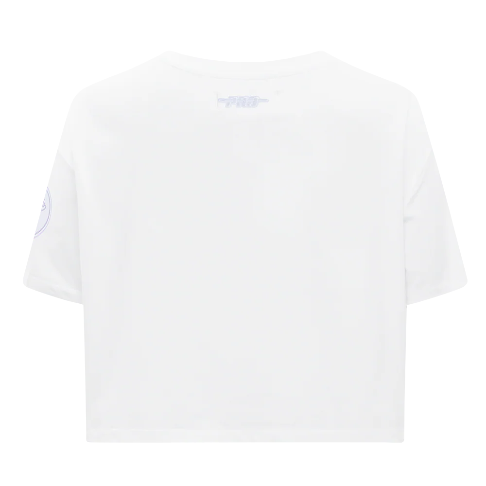 MLB LOS ANGELES DODGERS HOLOGRAM WOMEN'S SINGLE JERSEY BOXY TOP (WHITE) - Image 3