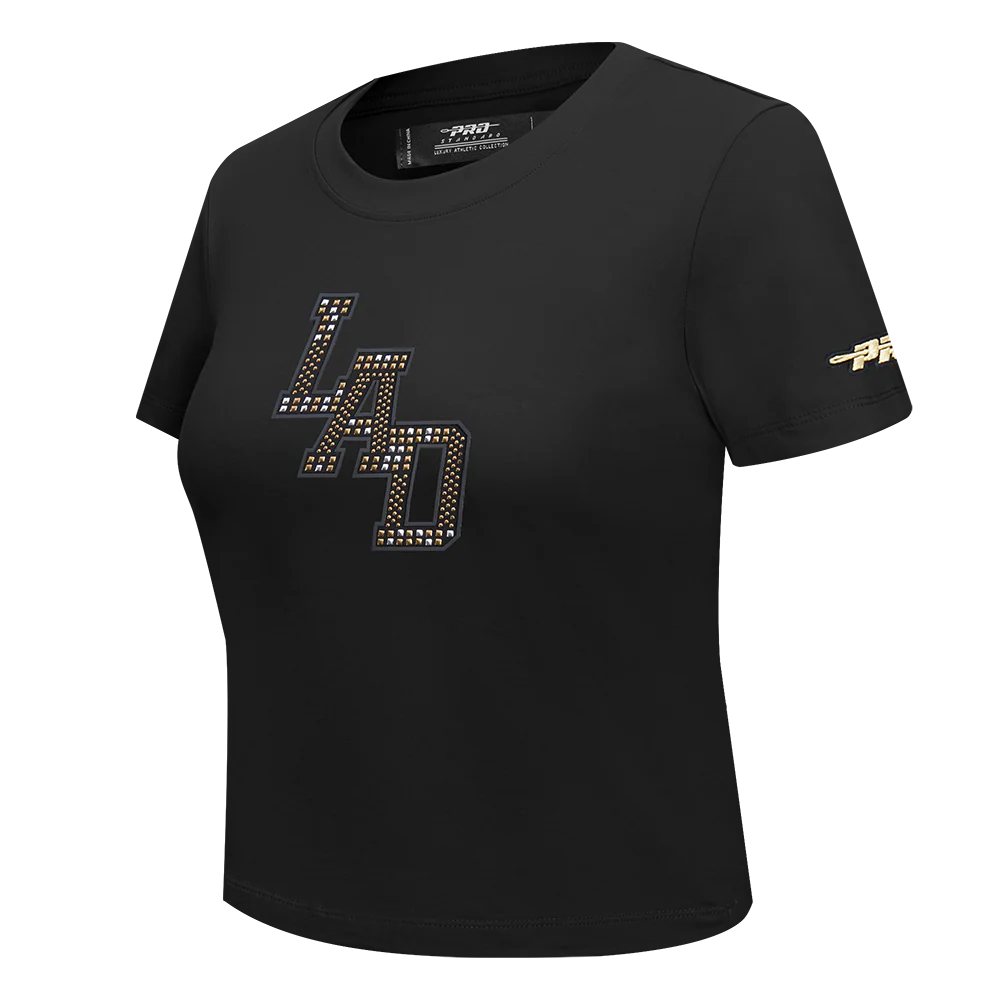 MLB LOS ANGELES DODGERS RENEGADE WOMEN'S BABY DOLL TOP (BLACK) - Image 3