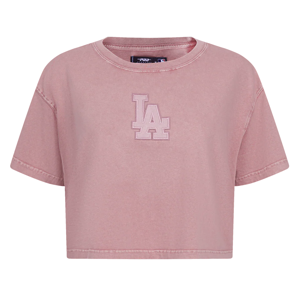 MLB LOS ANGELES DODGERS WASHED CLASSIC WOMEN'S ENZYME WASH BOXY TEE (WASHED MAUVE)