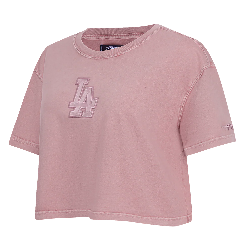 MLB LOS ANGELES DODGERS WASHED CLASSIC WOMEN'S ENZYME WASH BOXY TEE (WASHED MAUVE) - Image 2