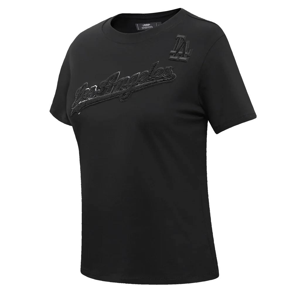 MLB LOS ANGELES DODGERS TRIPLE BLACK WOMEN'S SINGLE JERSEY SLIM FIT TOP (TRIPLE BLACK) - Image 2