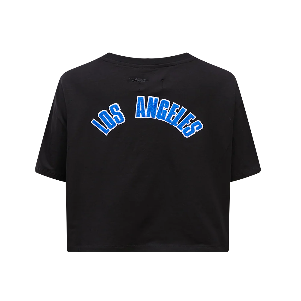 MLB LOS ANGELES DODGERS CLASSIC WOMEN'S BOXY TOP (BLACK) - Image 3