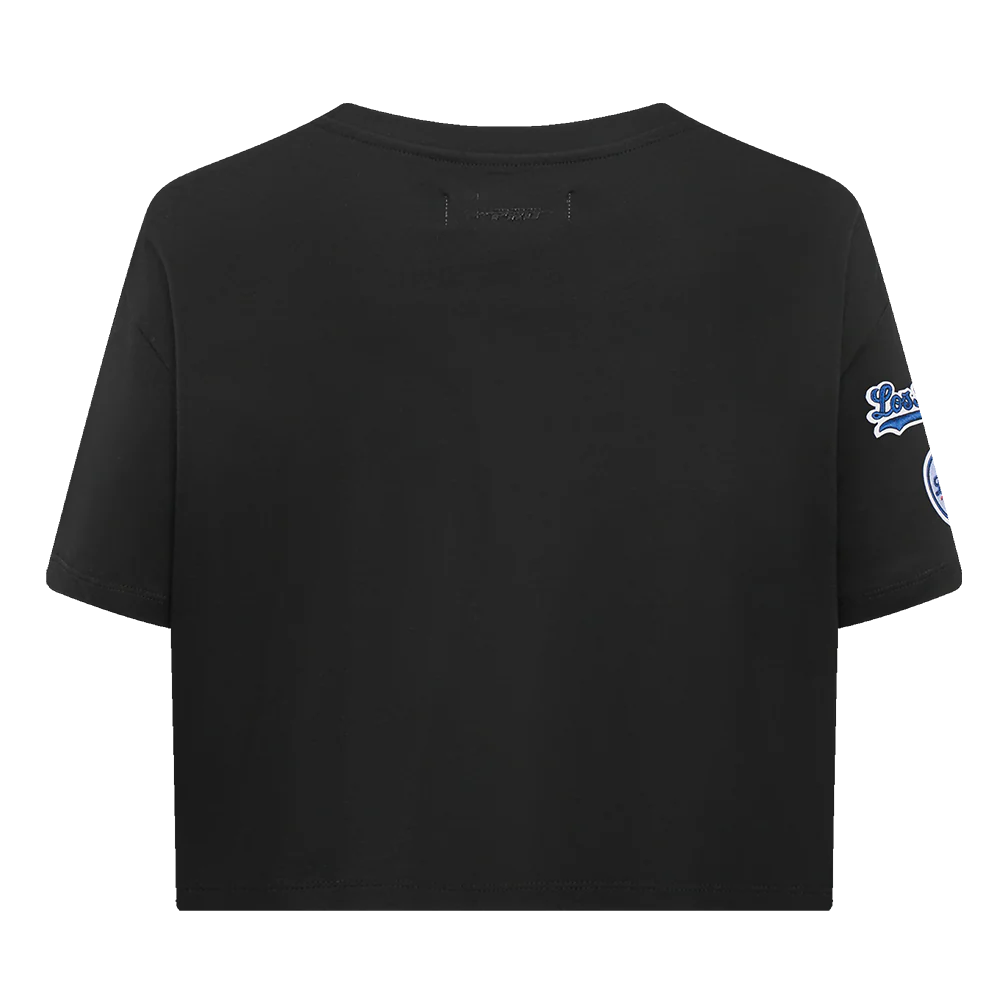 MLB LOS ANGELES DODGERS MASHUP WOMEN'S BOXY TOP (BLACK) - Image 3