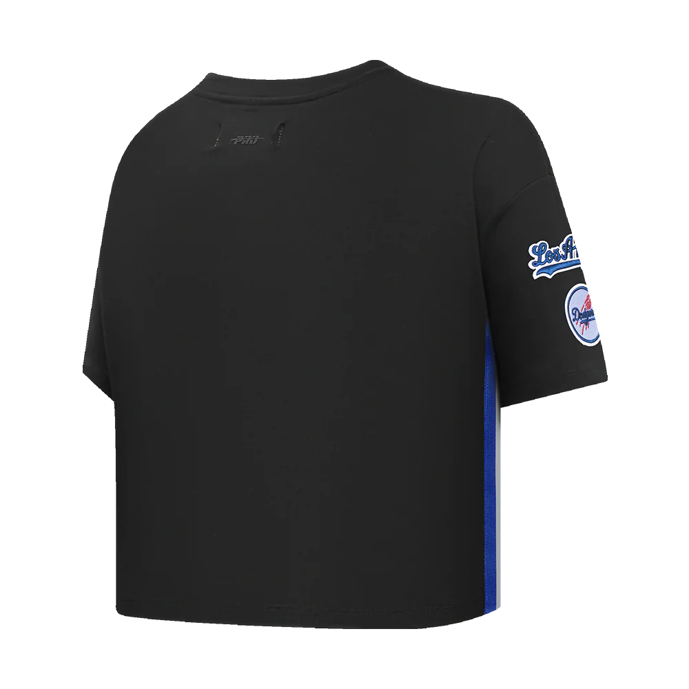MLB LOS ANGELES DODGERS MASHUP WOMEN'S BOXY TOP (BLACK) - Image 4