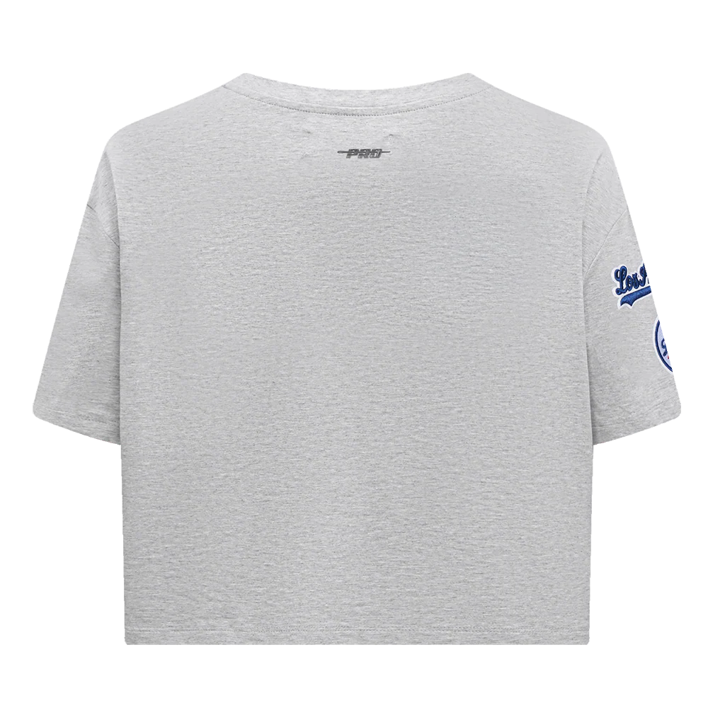 MLB LOS ANGELES DODGERS MASHUP WOMEN'S BOXY TOP (HEATHER GREY) - Image 3