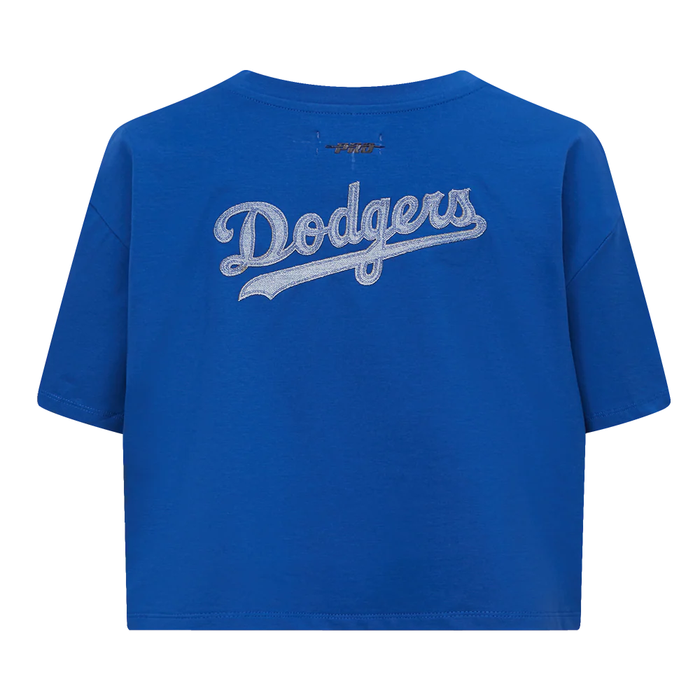 MLB LOS ANGELES DODGERS VARSITY BLUES WOMEN'S BOXY TOP (DODGER BLUE) - Image 4