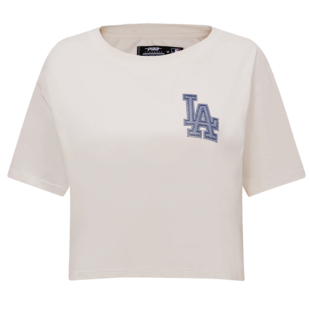 MLB LOS ANGELES DODGERS VARSITY BLUES WOMEN'S BOXY TOP (LINEN)