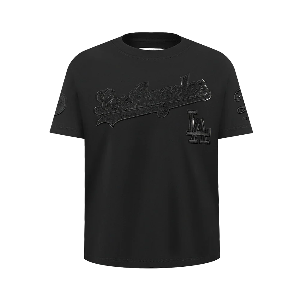 MLB LOS ANGELES DODGERS TRIPLE BLACK BIG BOYS SHORT SLEEVE TOP (BLACK)