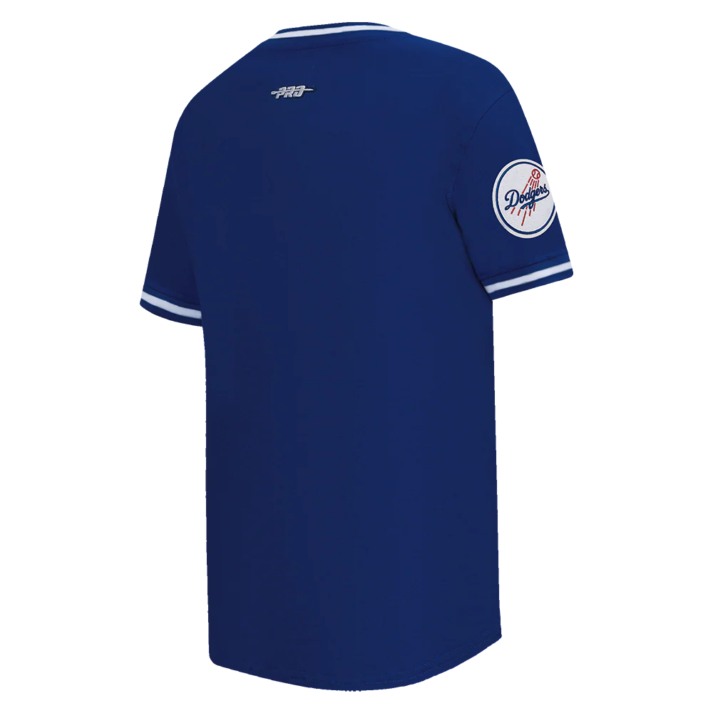 MLB LOS ANGELES DODGERS CLASSIC BIG BOYS SHORT SLEEVE STRIPED RIB TOP (DODGER BLUE) - Image 4