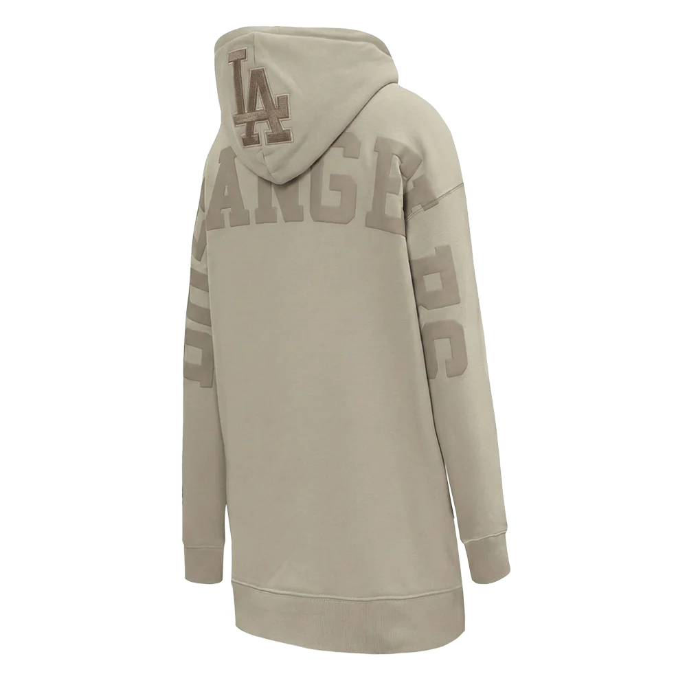 MLB LOS ANGELES DODGERS WINGSPAN WOMEN'S FLC HOODIE DRESS (TAUPE) - Image 4