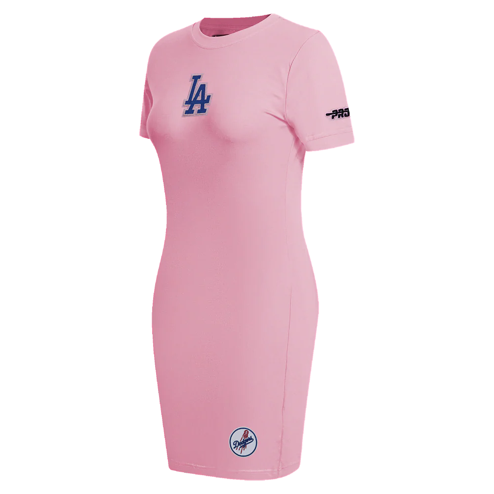 MLB LOS ANGELES DODGERS CLASSIC CHENILLE WOMEN'S BODYCON DRESS (PINK) - Image 3