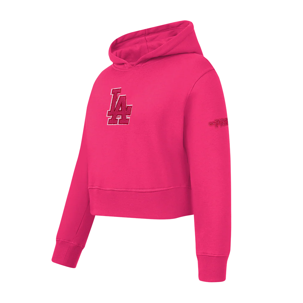MLB LOS ANGELES DODGERS TRIPLE PINK BIG GIRLS FLEECE PO HOODIE (BEETROOT PURPLE) - Image 2