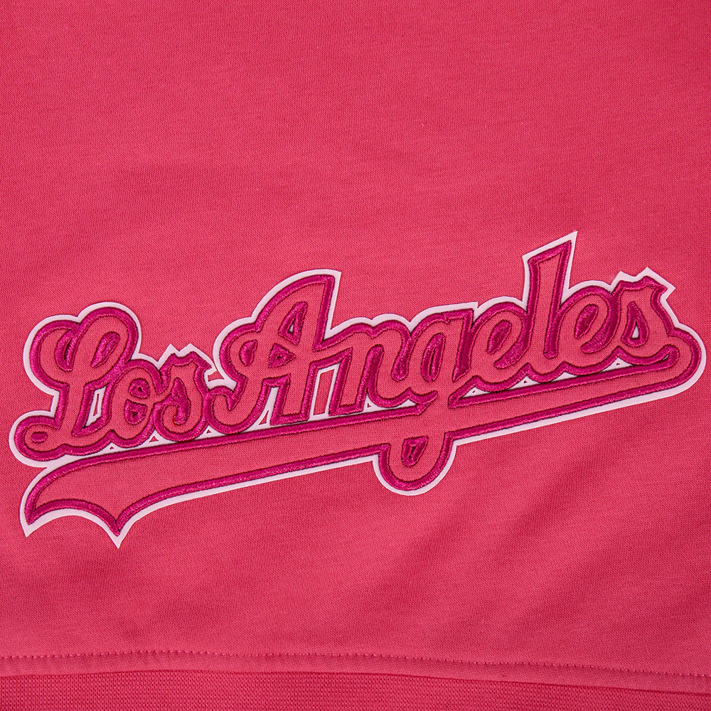 MLB LOS ANGELES DODGERS CLASSIC TRIPLE PINK BIG GIRL'S FLEECE PO HOODIE (BEETROOT PURPLE) - Image 6