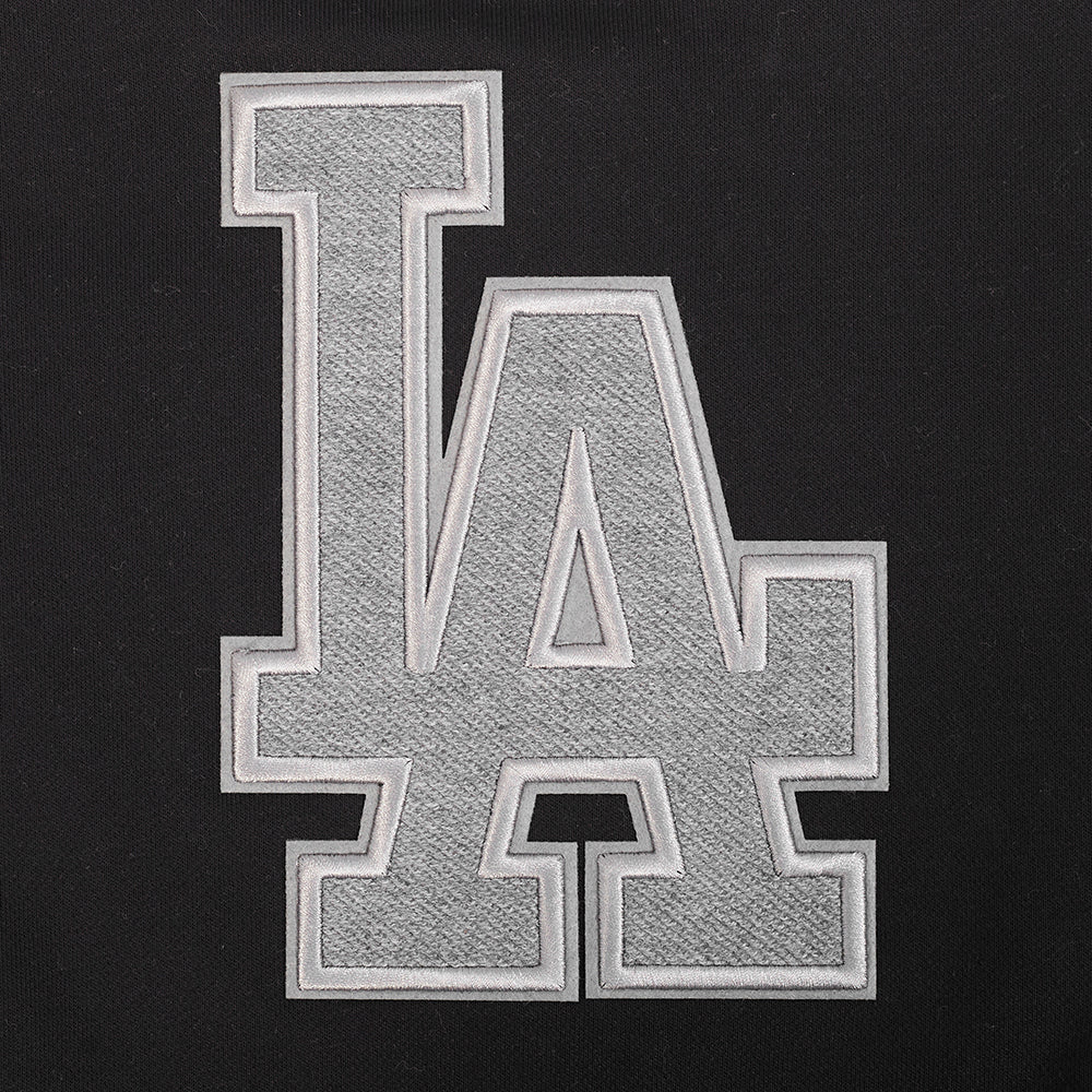 MLB LOS ANGELES DODGERS REVERSE FRENCH TERRY WOMEN'S COLORBLOCK FLC FZ (BLACK/GRAY/EGGSHELL) - Image 11