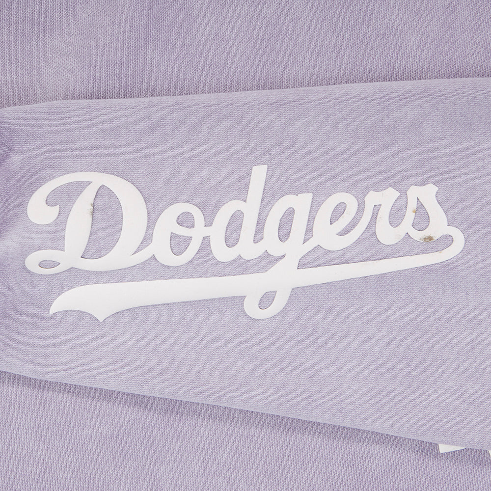 MLB LOS ANGELES DODGERS STREET TEAM WOMEN'S ENZYME WASH FT CROPPED PO HOODIE (WASHED LILAC GRAY) - Image 5