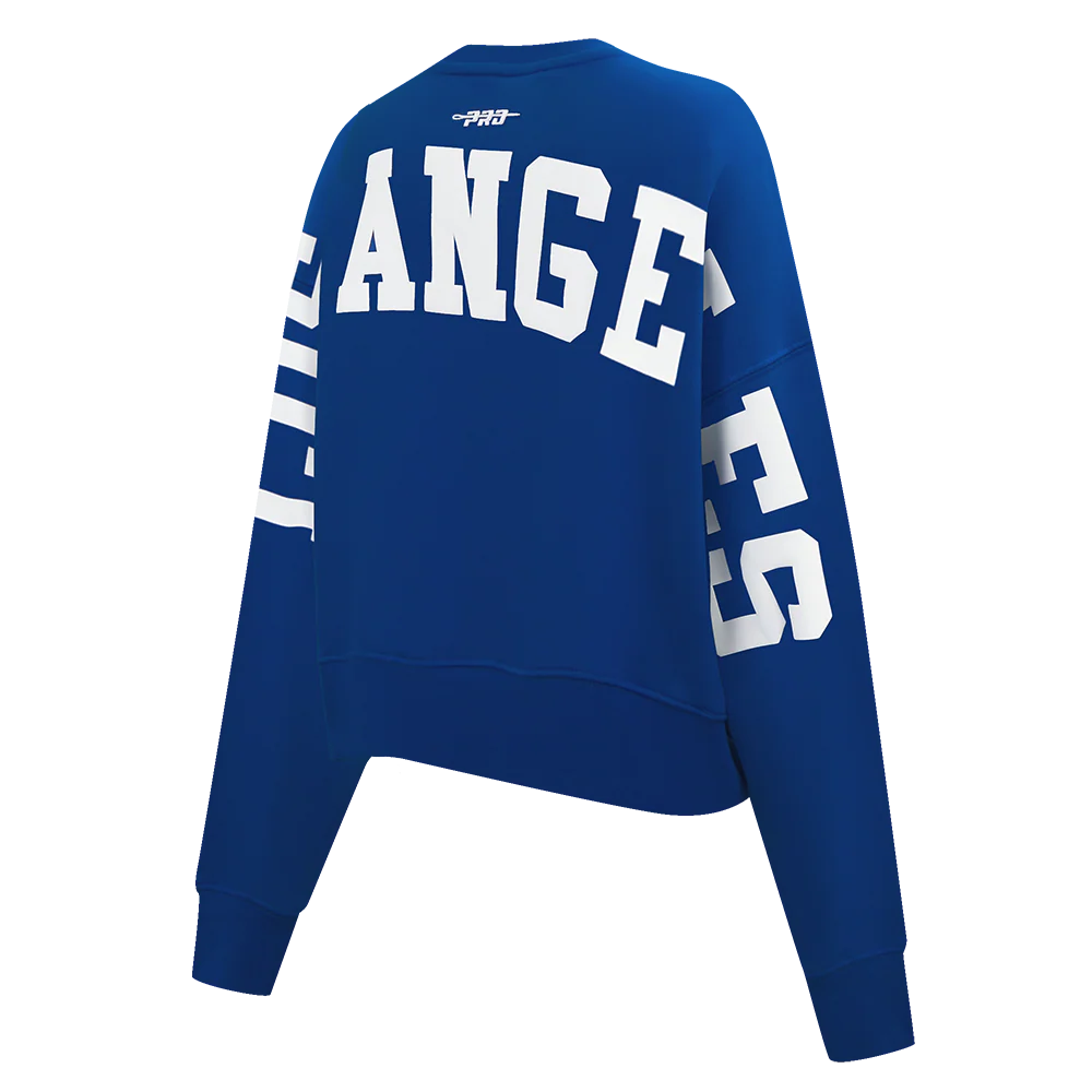 MLB LOS ANGELES DODGERS WINGSPAN WOMEN'S FLC CREWNECK (DODGER BLUE) - Image 4